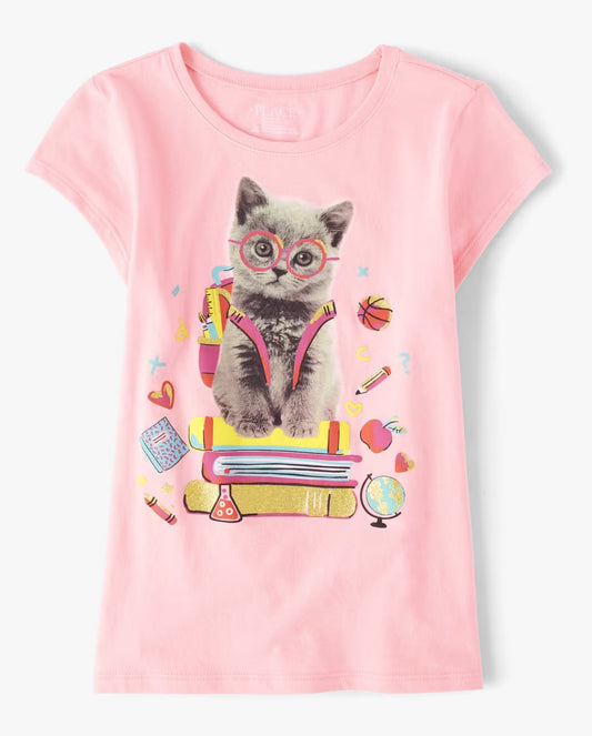 Camisa rosada gato Childrens Place niña