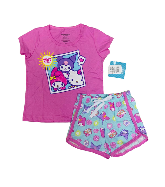 Set Pijama Camisa Rosa short Azul - Cute selfie St. Jack's 2080179401