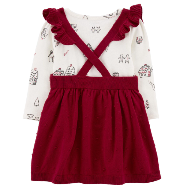 Vestido rojo ocre con camisa Carters