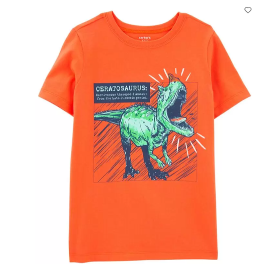 Camisa anaranjada dinosaurios niño Carters