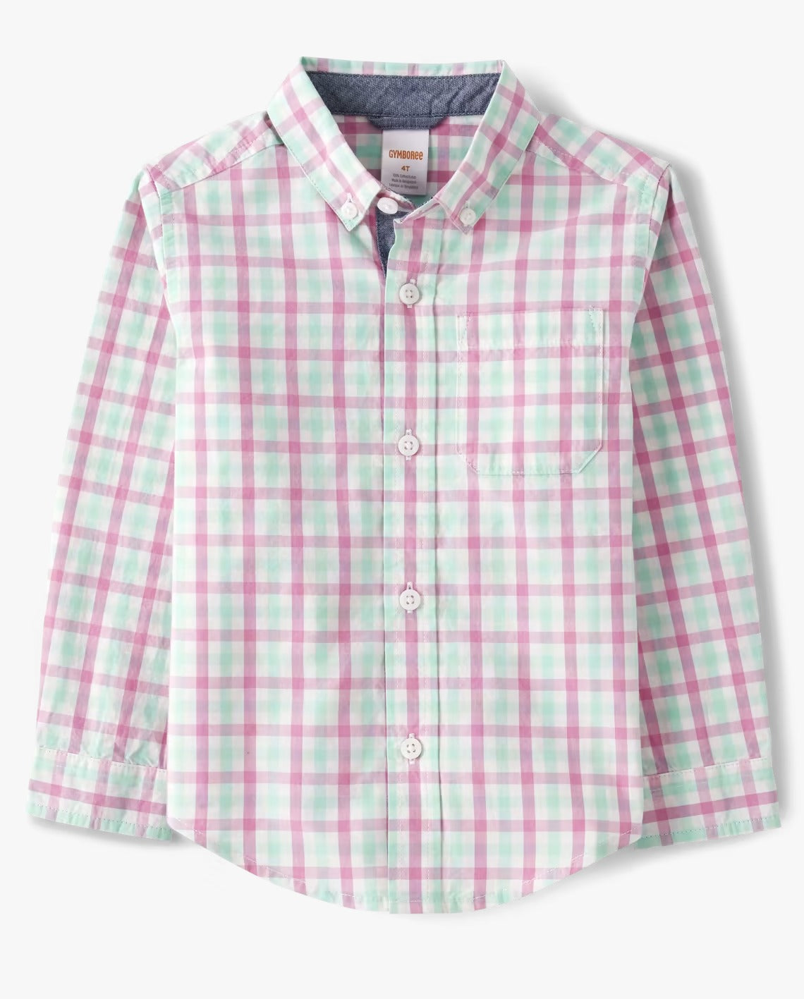 Camisa cuadros rosado verde blanca Gymboree niño 2 a  12 años formal