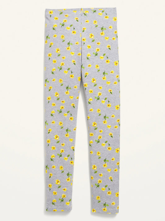 Leggings gris flores Old navy  4-16 años