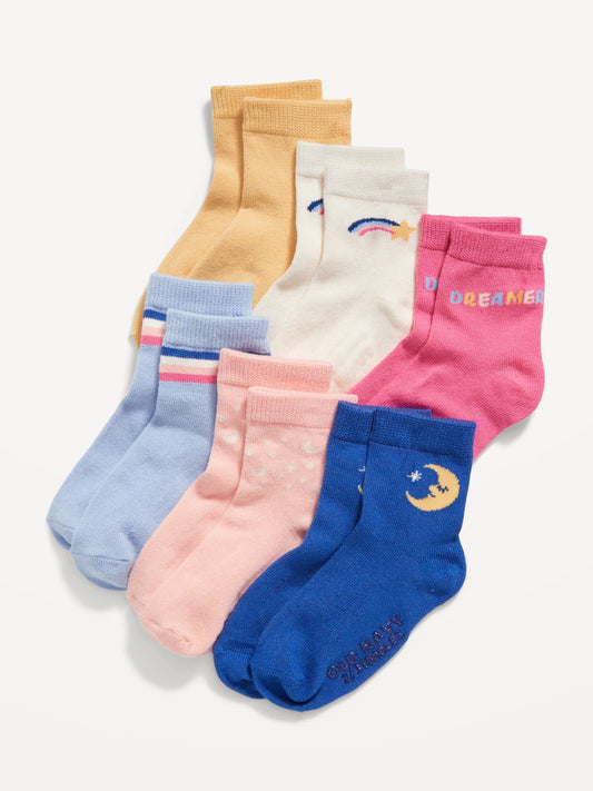 Set 6 Calcetines Old Navy niña arcoiris