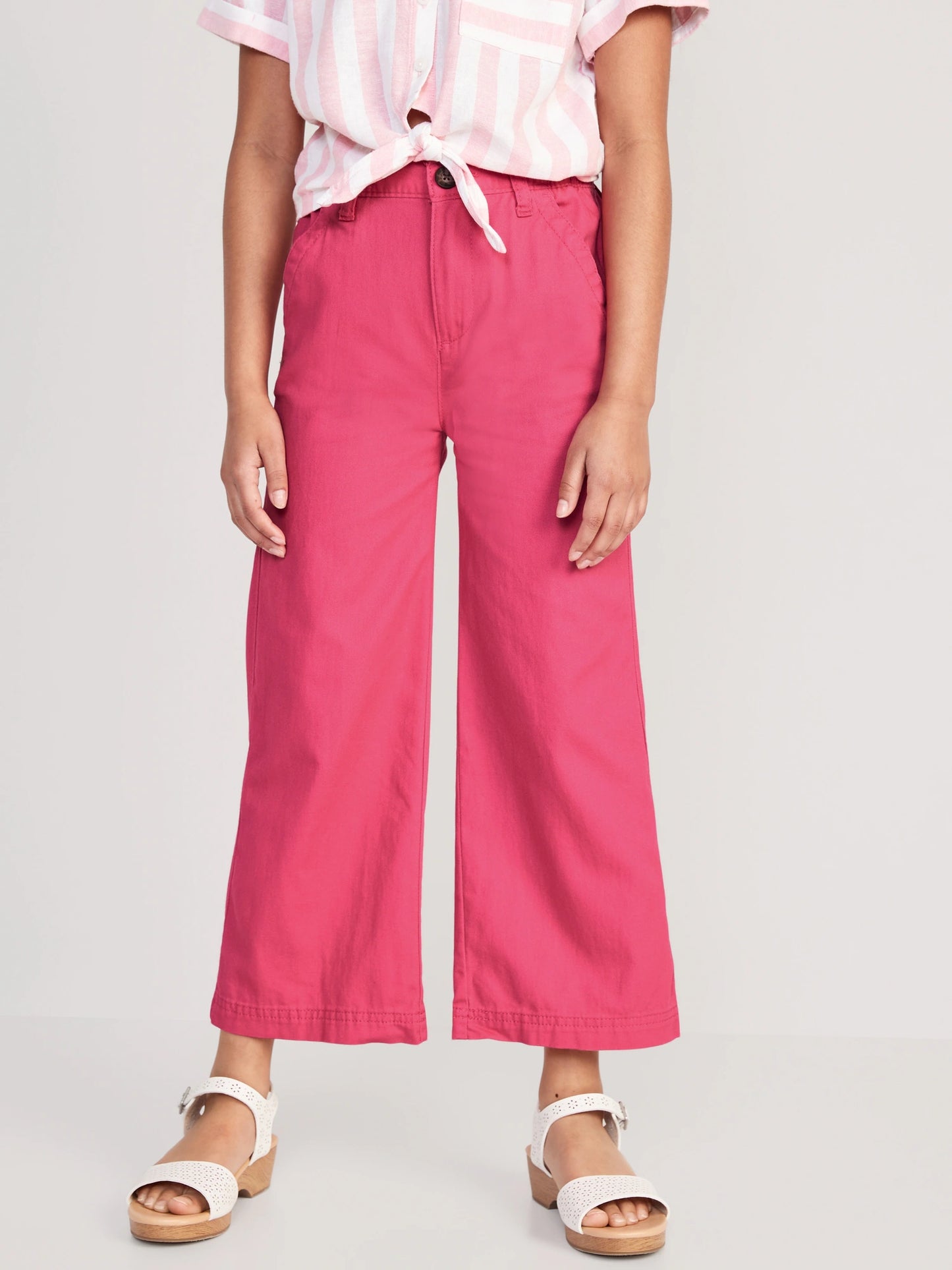 Pantalon ancho rosado niña Old Navy High-Waisted Wide-Leg Chino