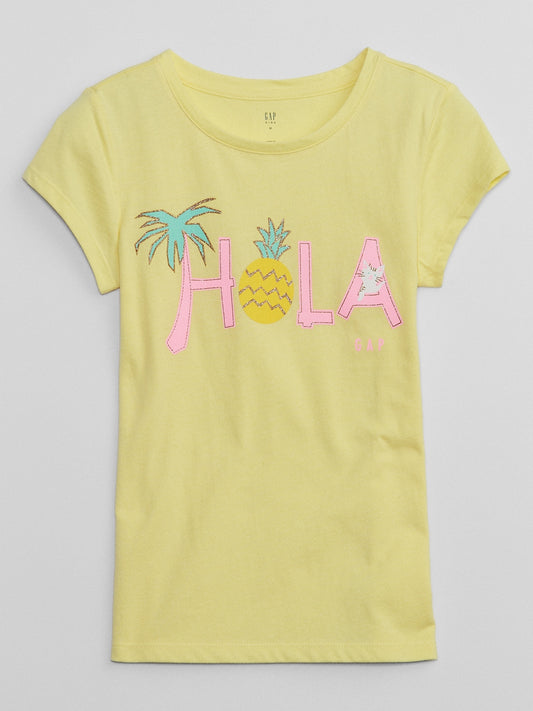 Camisa amarilla frutas hawaiana Gap niña