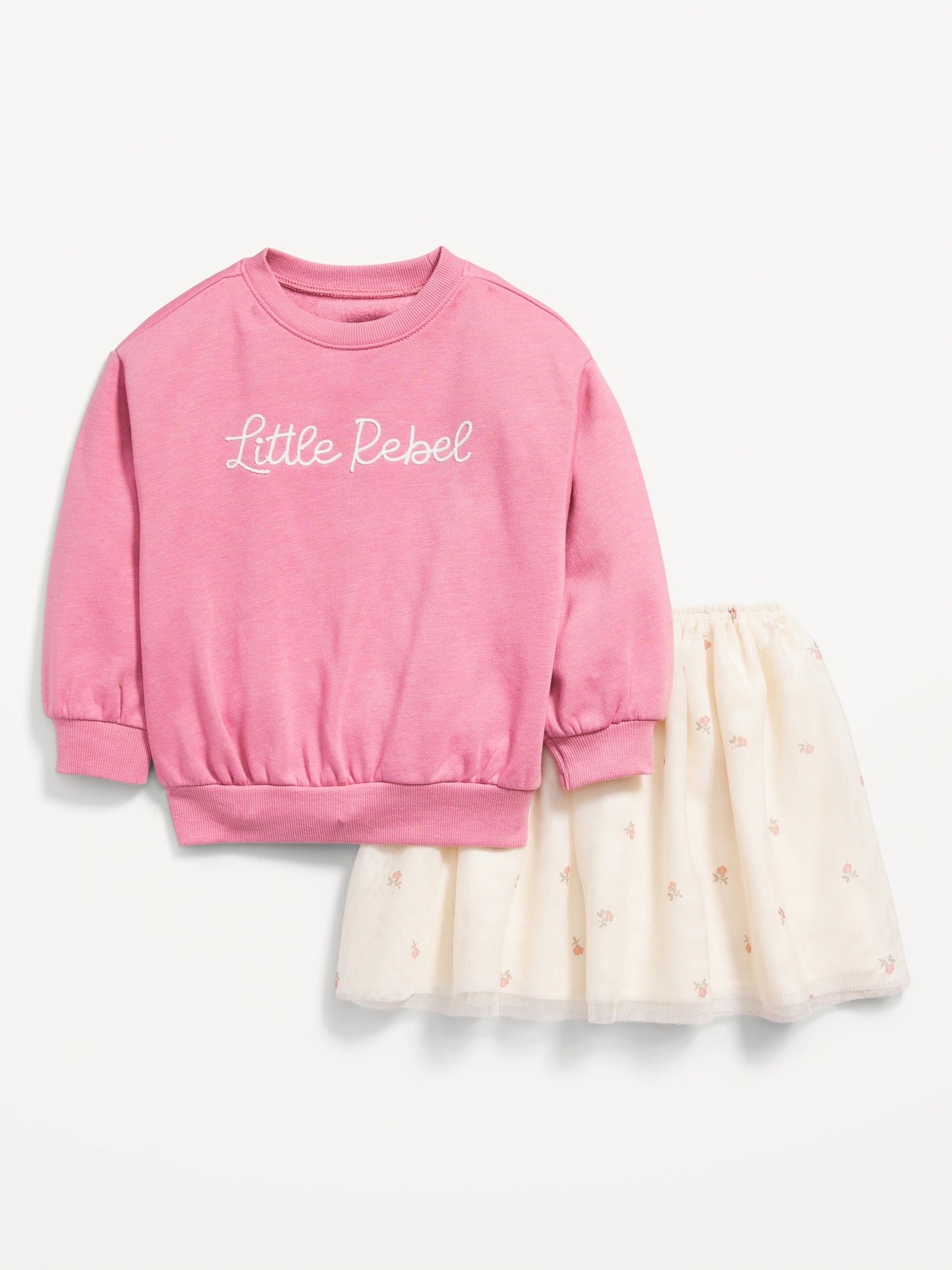 Set Old navy niña tutu blanco sueter rosado