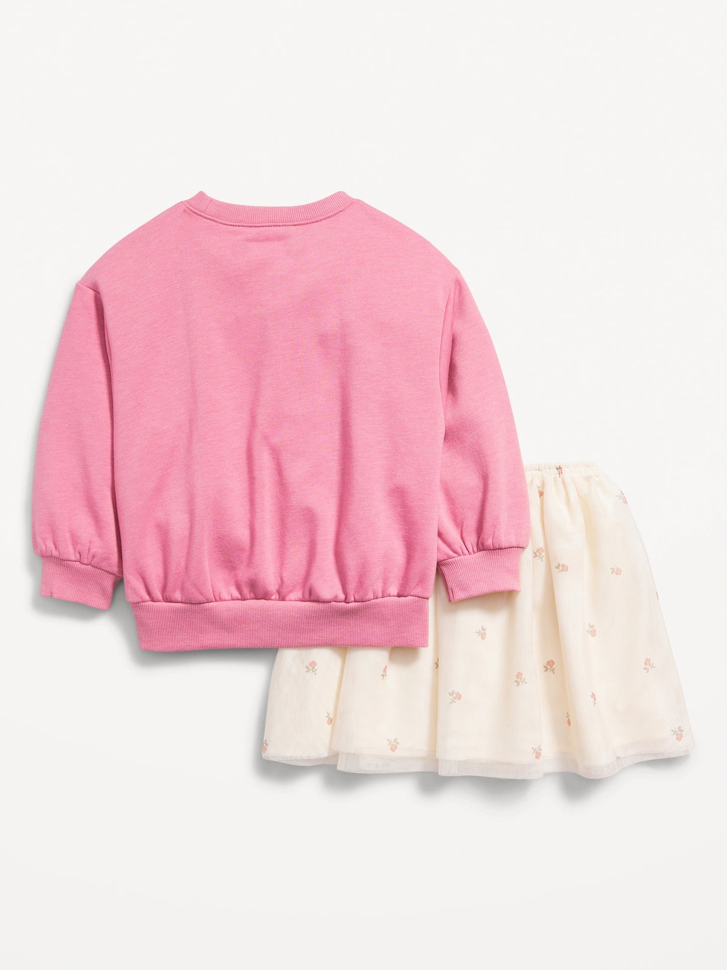 Set Old navy niña tutu blanco sueter rosado