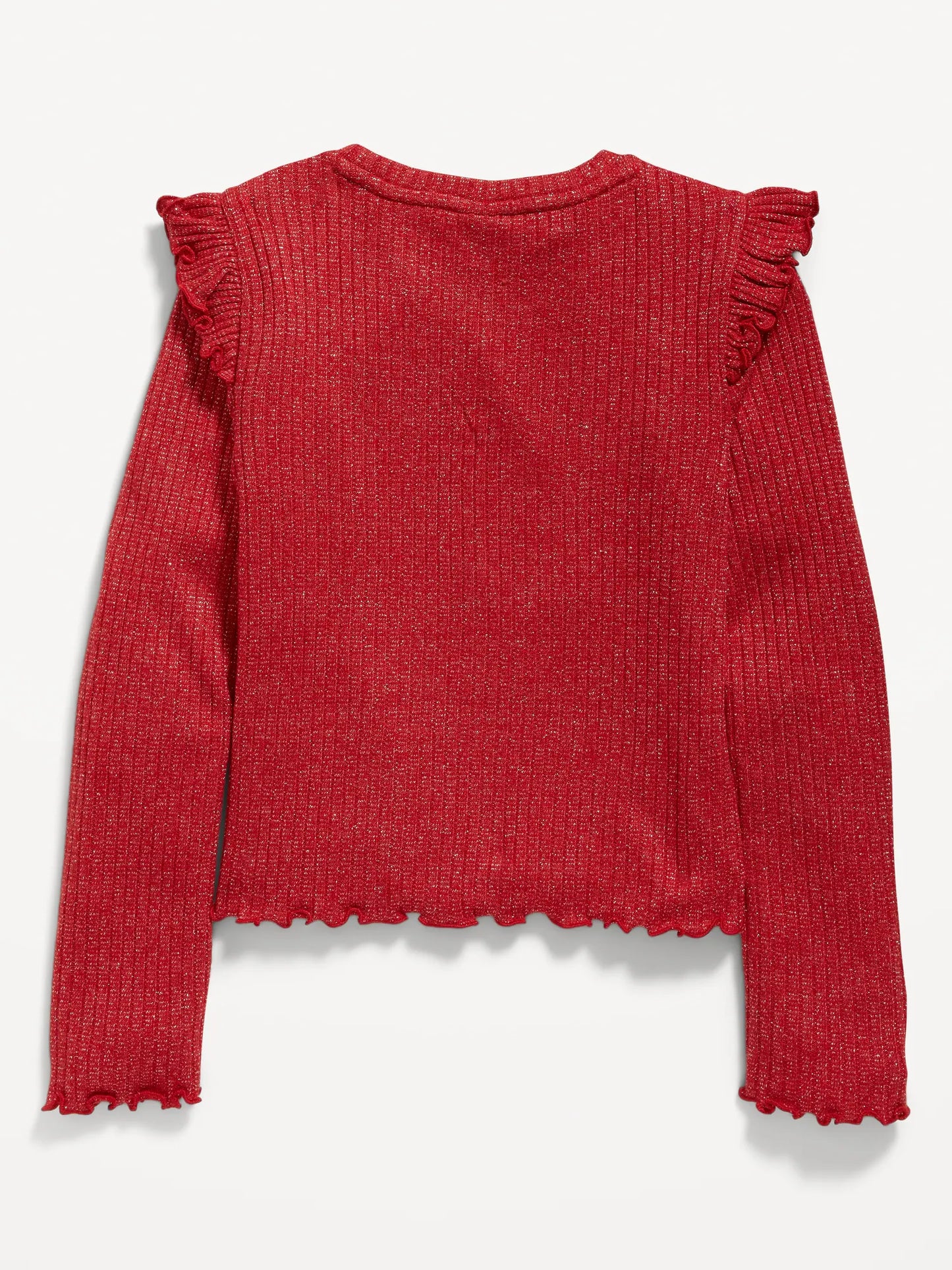 Camisa roja old navy niña revuelos glitter