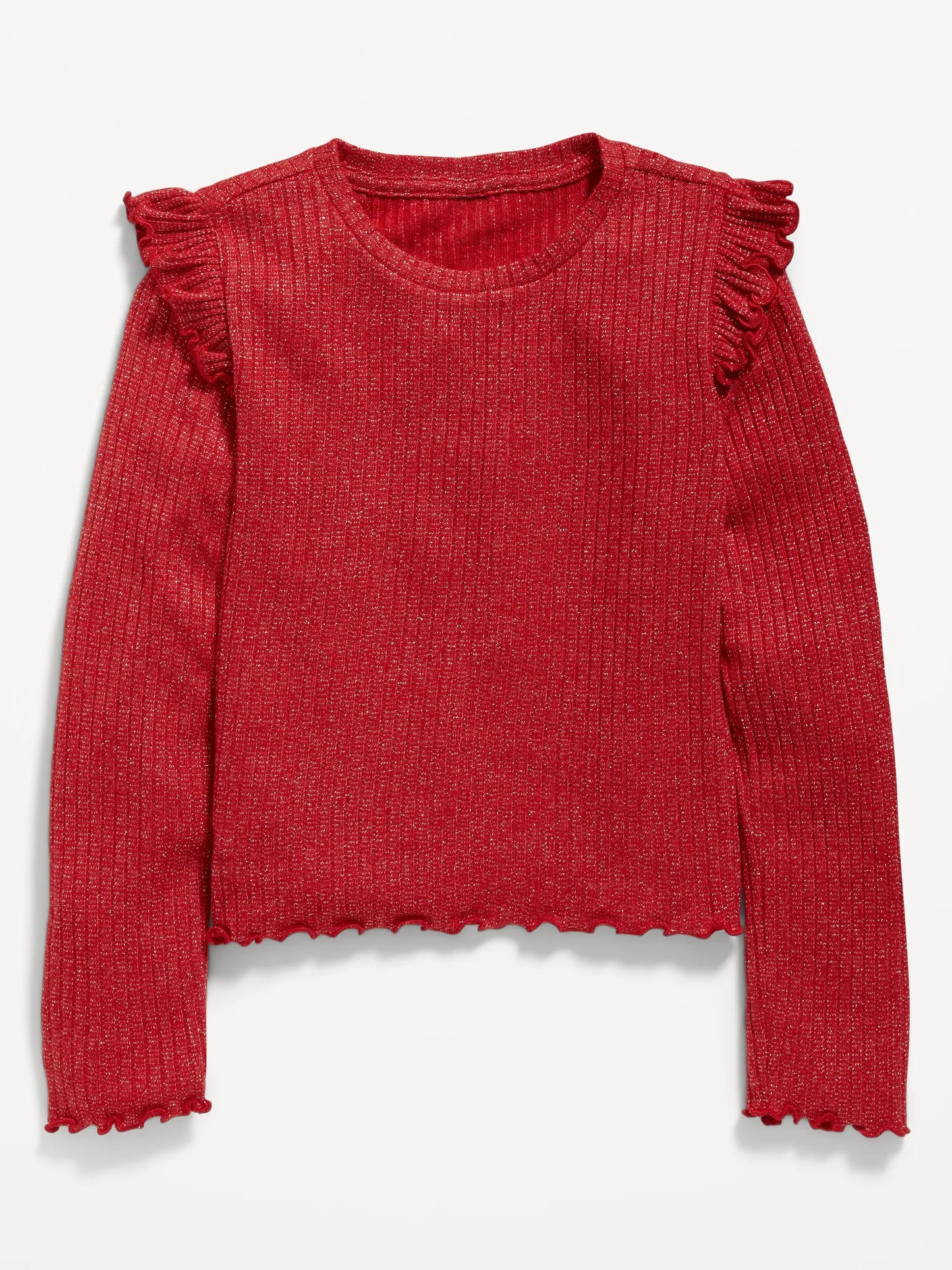 Camisa roja old navy niña revuelos glitter