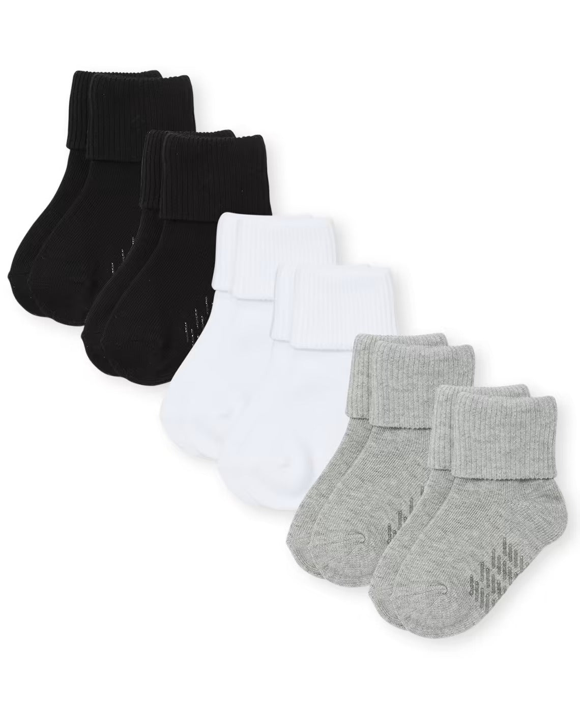 Set 6 calcetines blancos gris negros altos Childrens place niña niño unisex 89705.