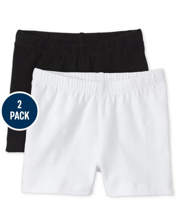 Set 2 bikers shorts negro blanco niña place