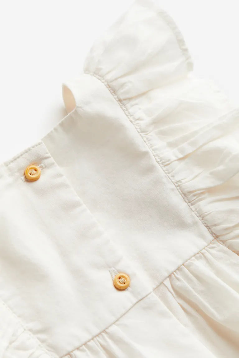Set 3 piezas camisa blanca leggins diadema H&M bebe niña