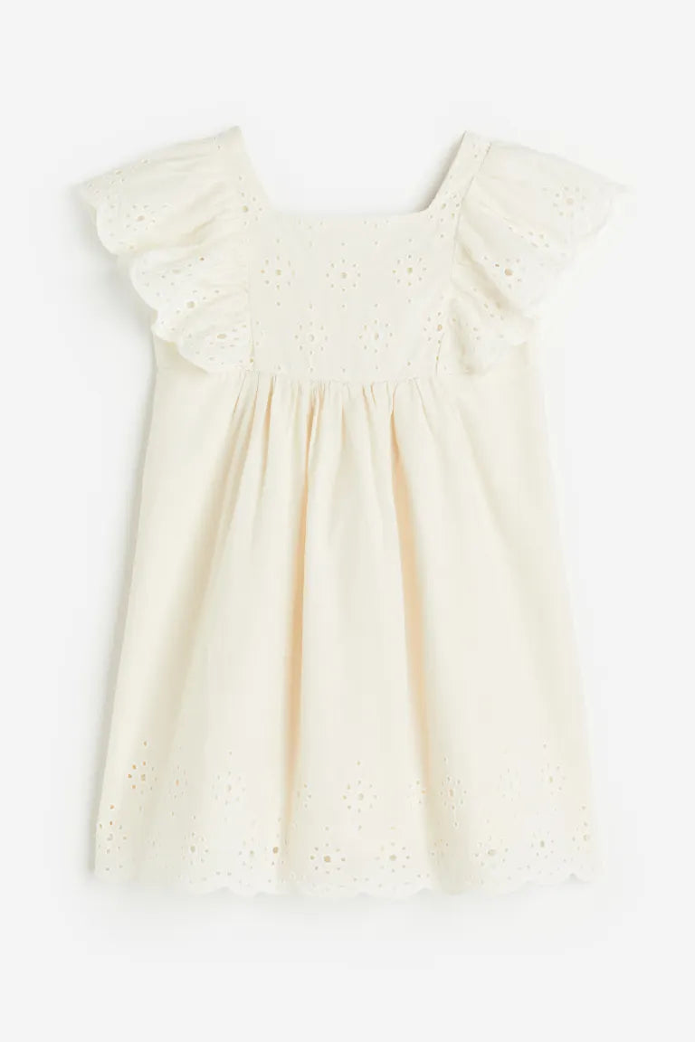 Vestido blanco revuelos niña H&M