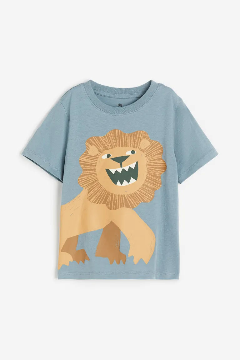 Camisa azul leon animales H&M niño