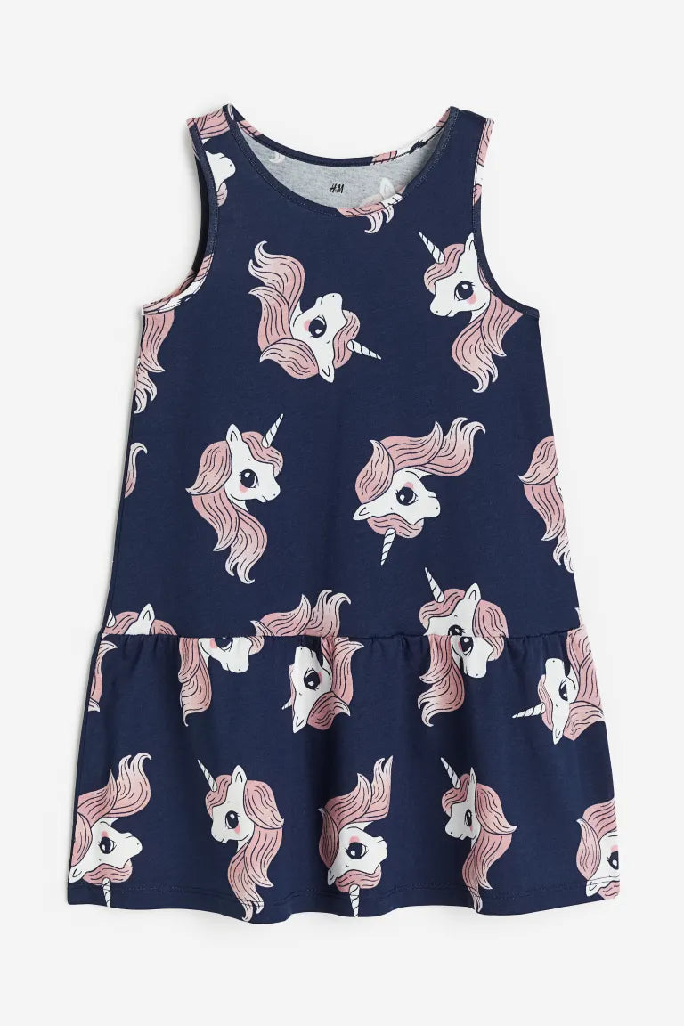 Vestido azul H&M unicornio niña