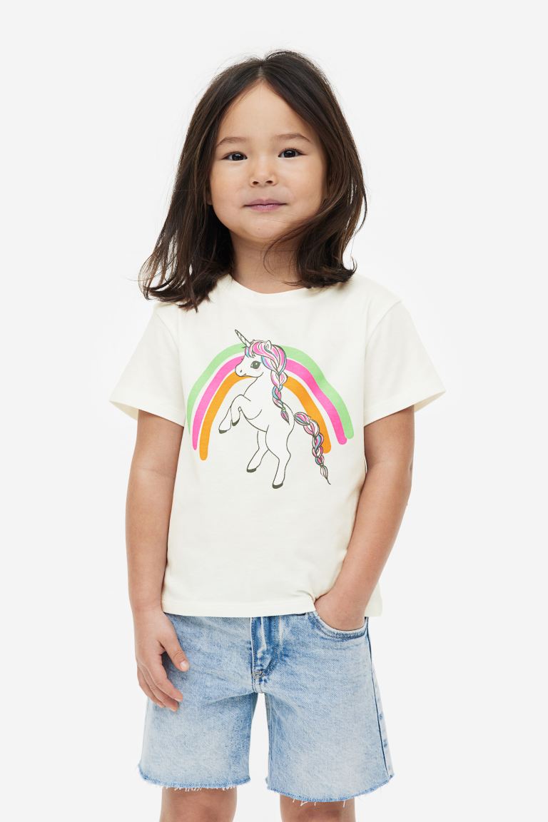 Camisa blanca unicornio h&m niña