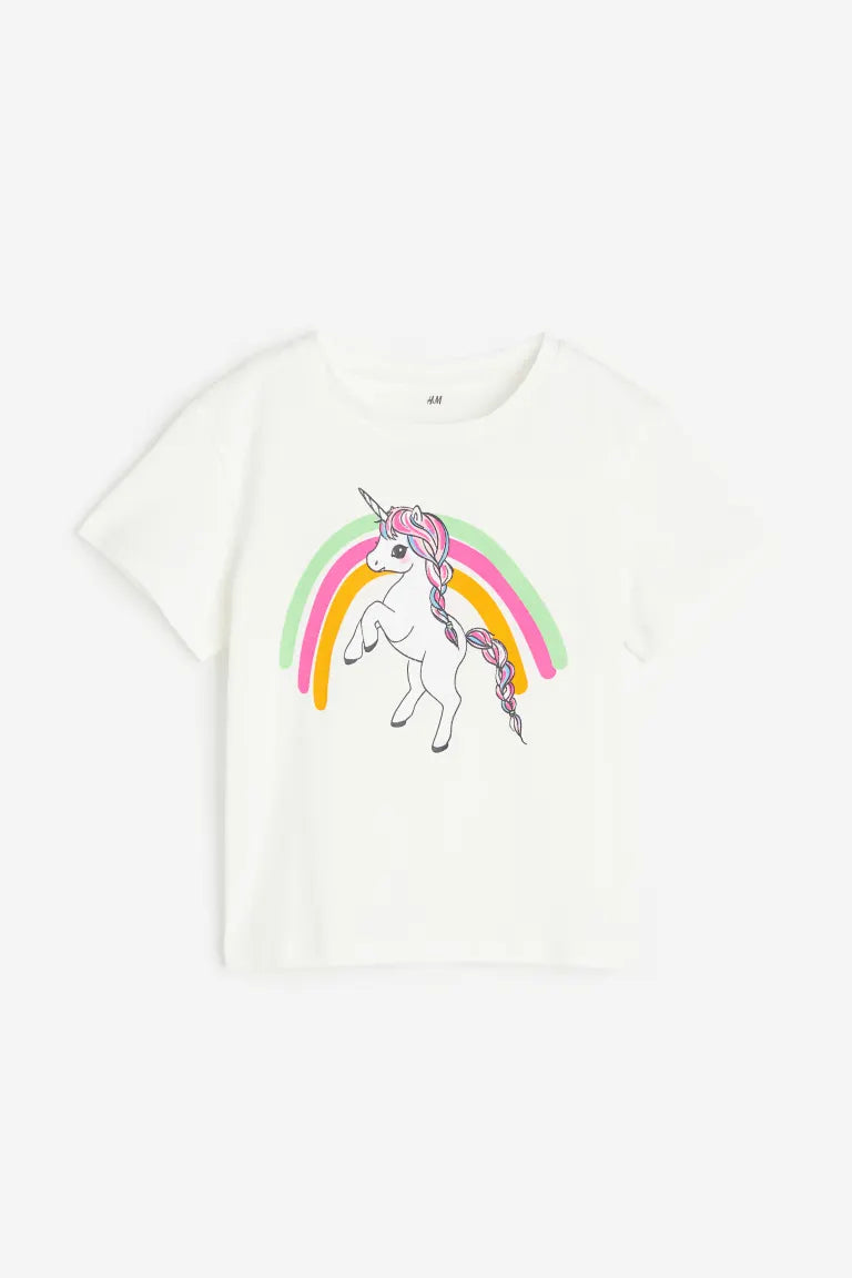 Camisa blanca unicornio h&m niña