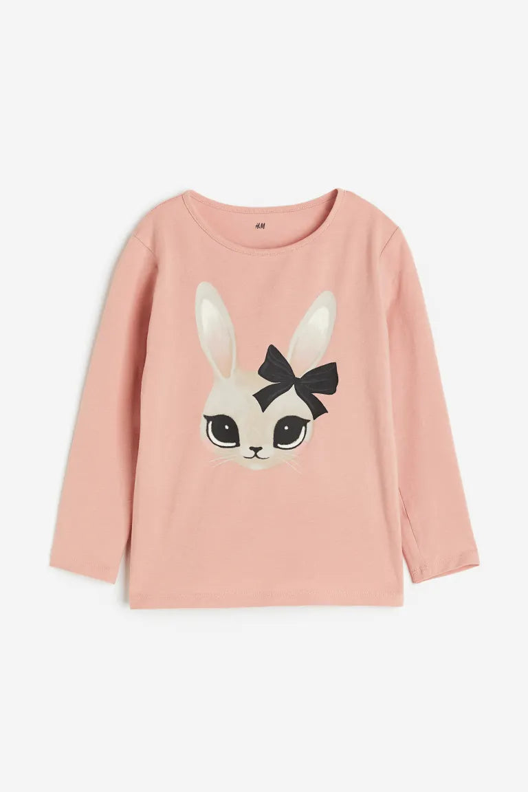 Camisa rosada gatito niña H&M manga larga