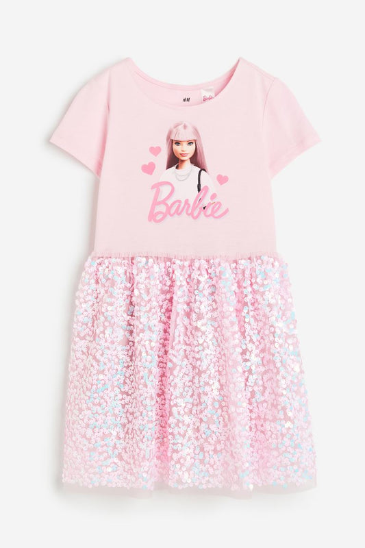 Vestido rosado barbie niña H&M lentejuelas 46088432