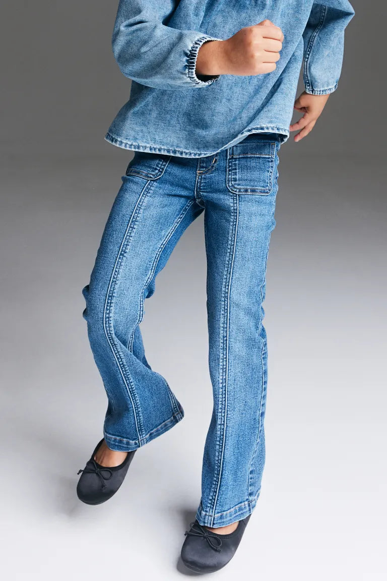 Pantalon Jeans H&M niña acampanado