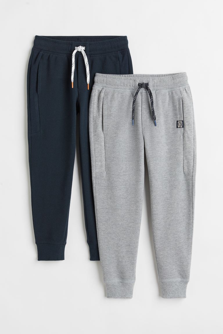 Set 2 Joggers pantalon gris azul niño H&M