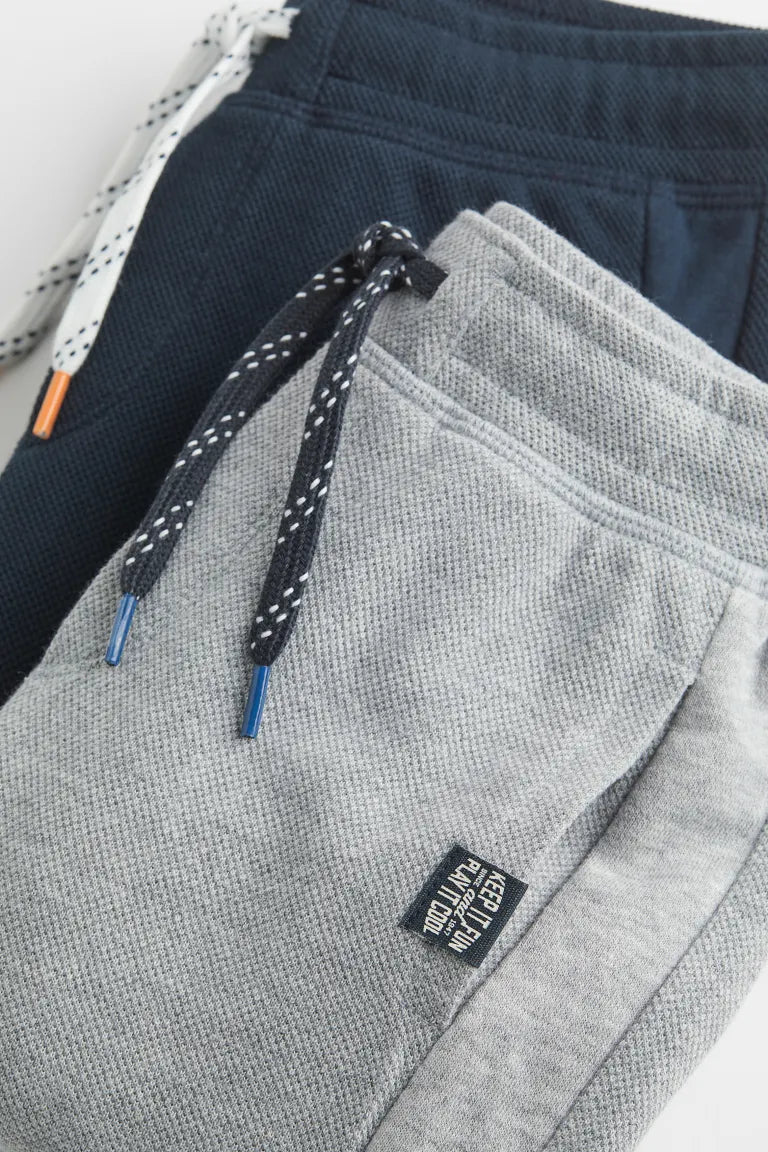 Set 2 Joggers pantalon gris azul niño H&M