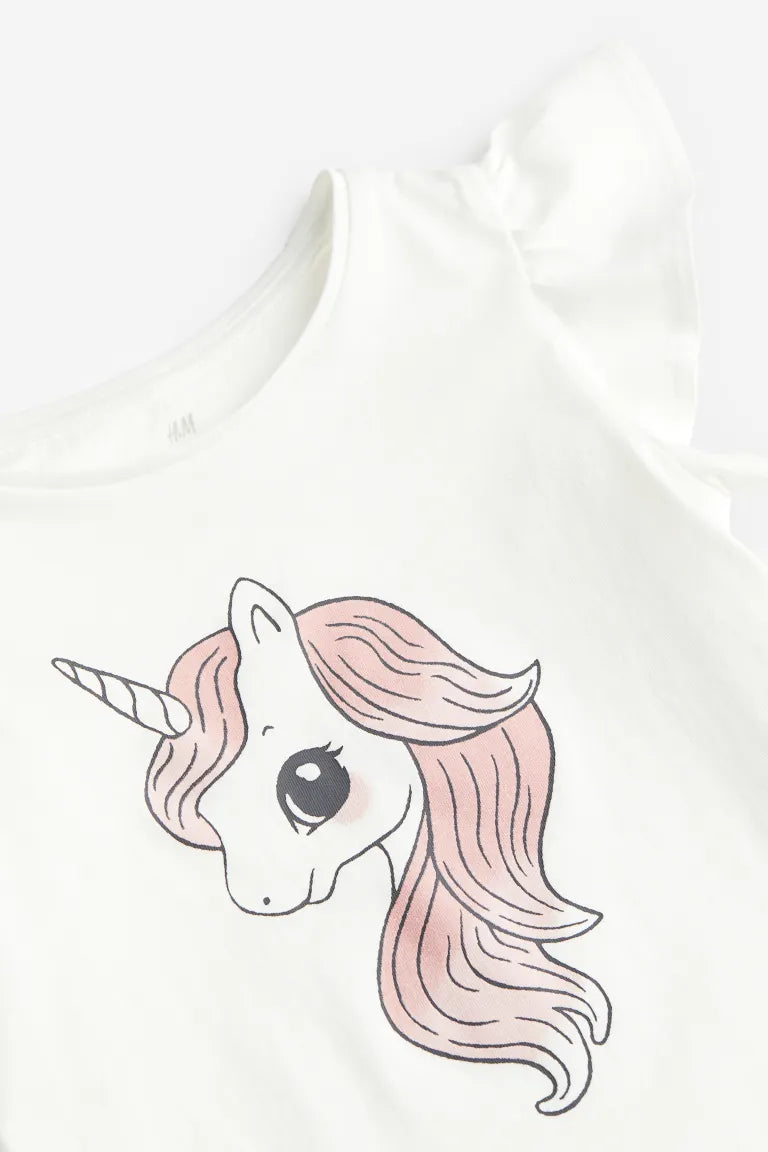 Camisa blanca unicornio h&m niña