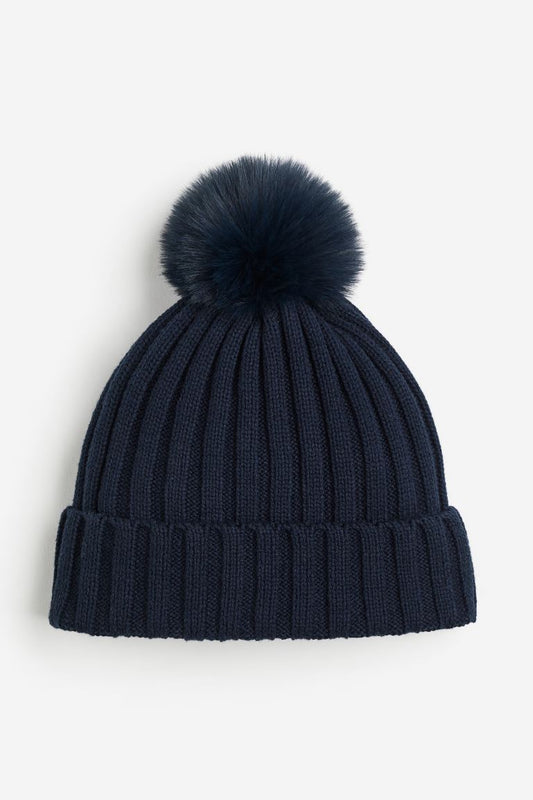 Gorro H&M azul pompom