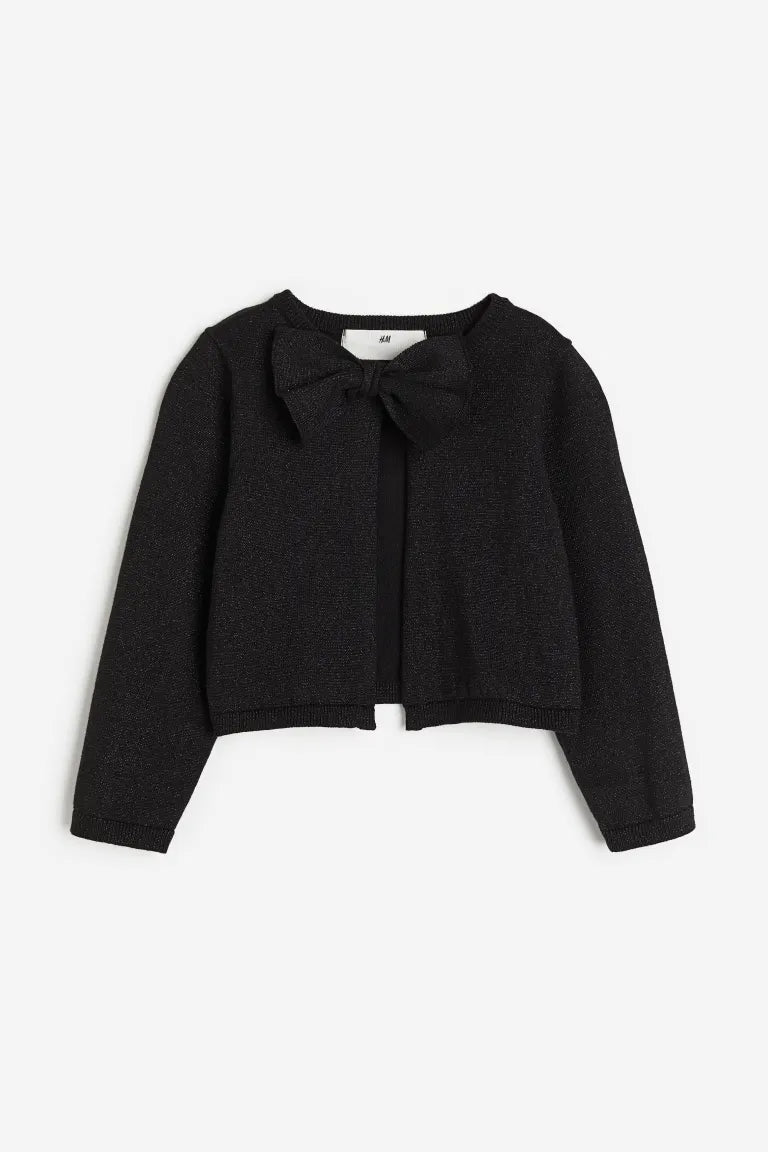 Sueter negro cardigan H&M niña chongo glitter 96550640