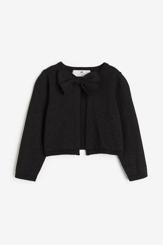 Sueter negro cardigan H&M niña chongo glitter