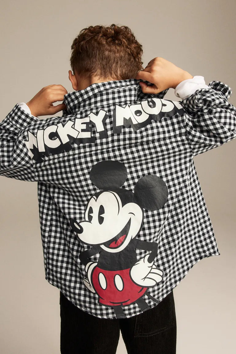 Camisa formal cuadros H&M niño Mickey Disney manga larga