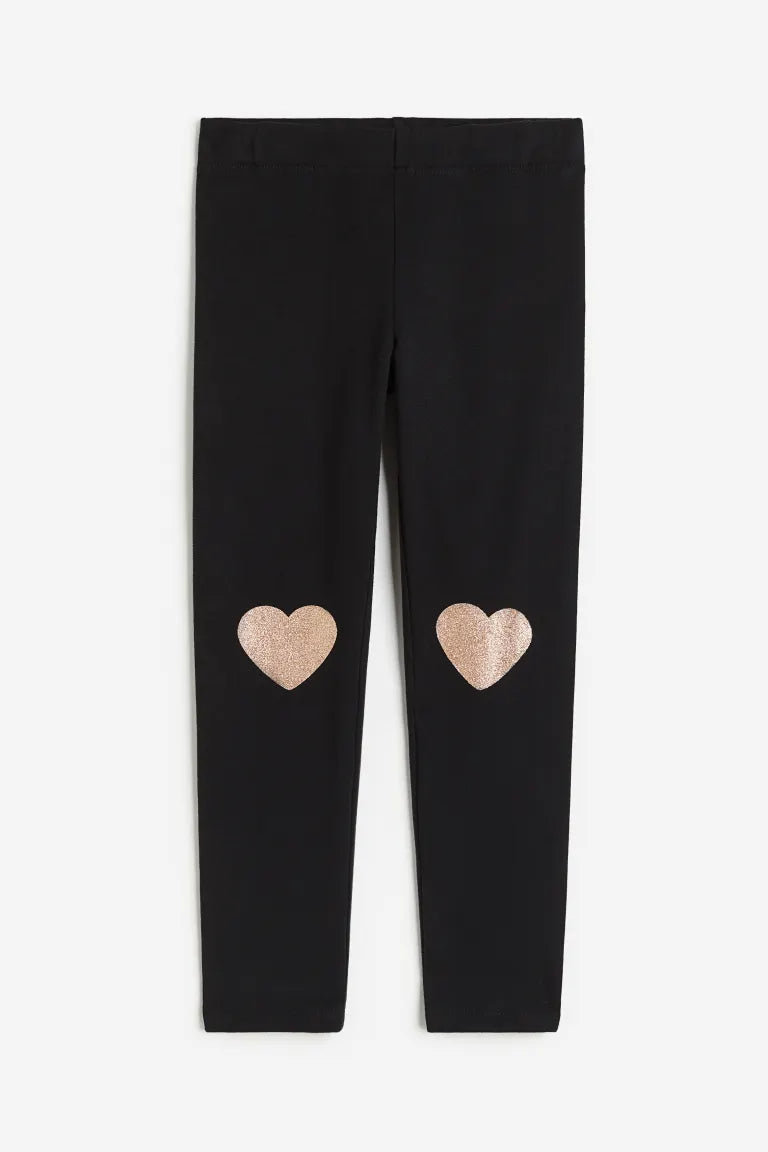 Leggins negra niña H&M corazon love