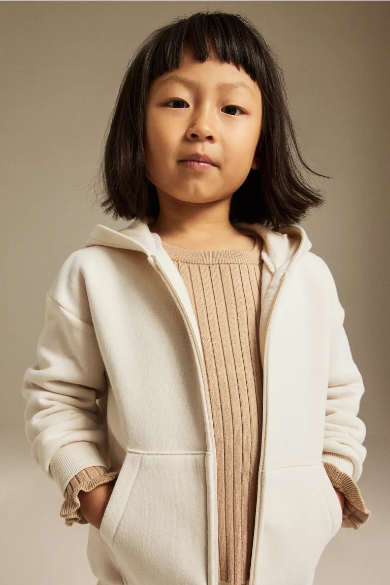 Sueter hoodie blanco hueso H&M unisex niña niño