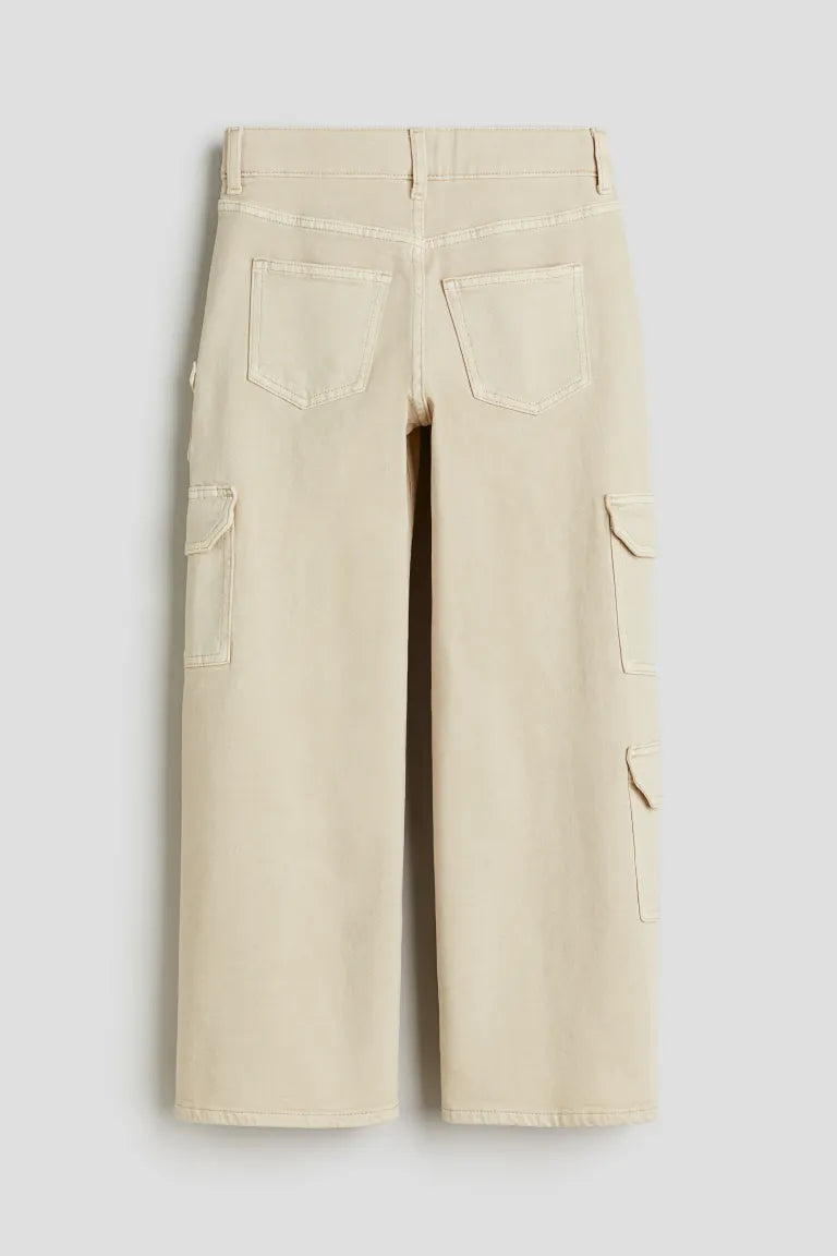 Pantalon Jeans cargo beige H&M niña