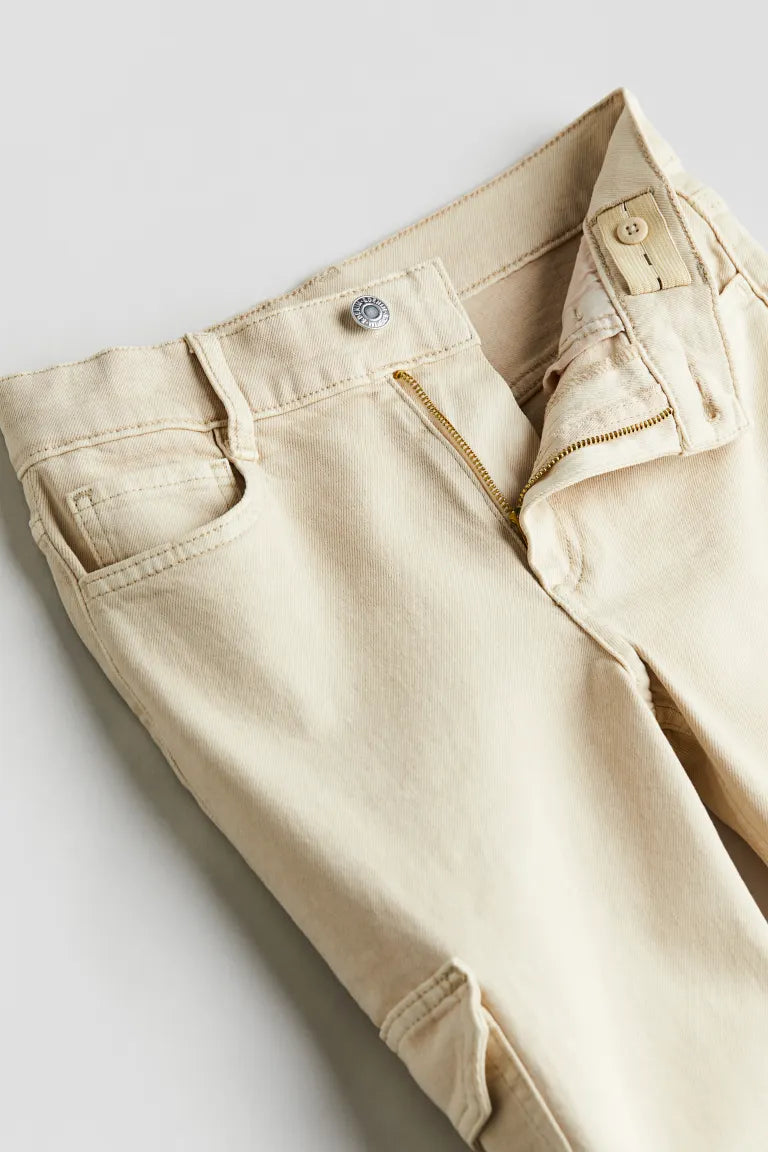 Pantalon Jeans cargo beige H&M niña