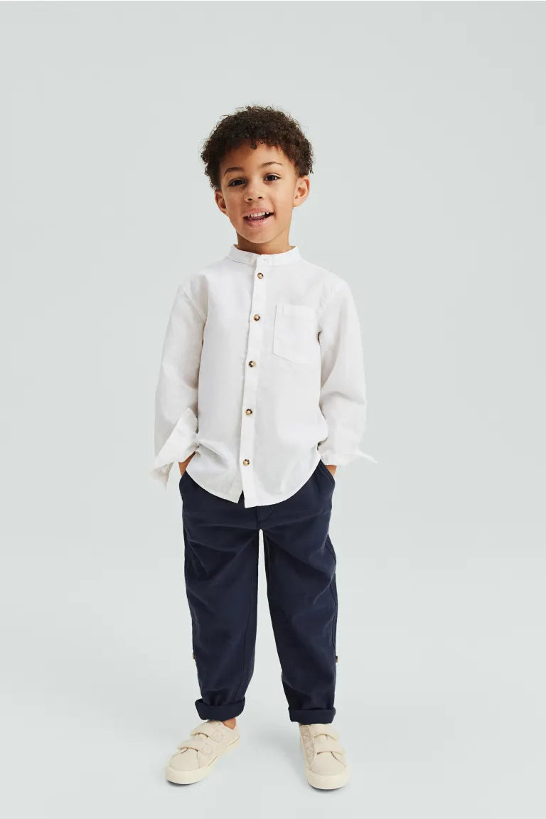 Camisa blanca formal niño henley H&M