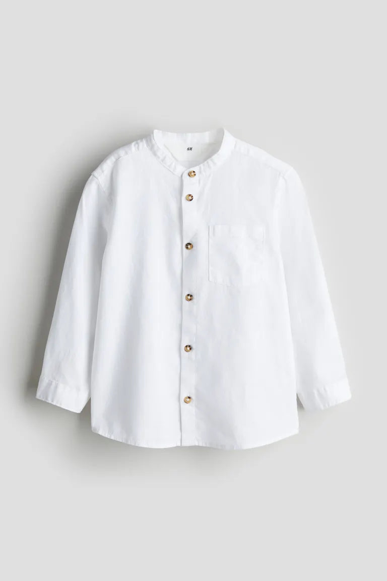 Camisa blanca formal niño henley H&M