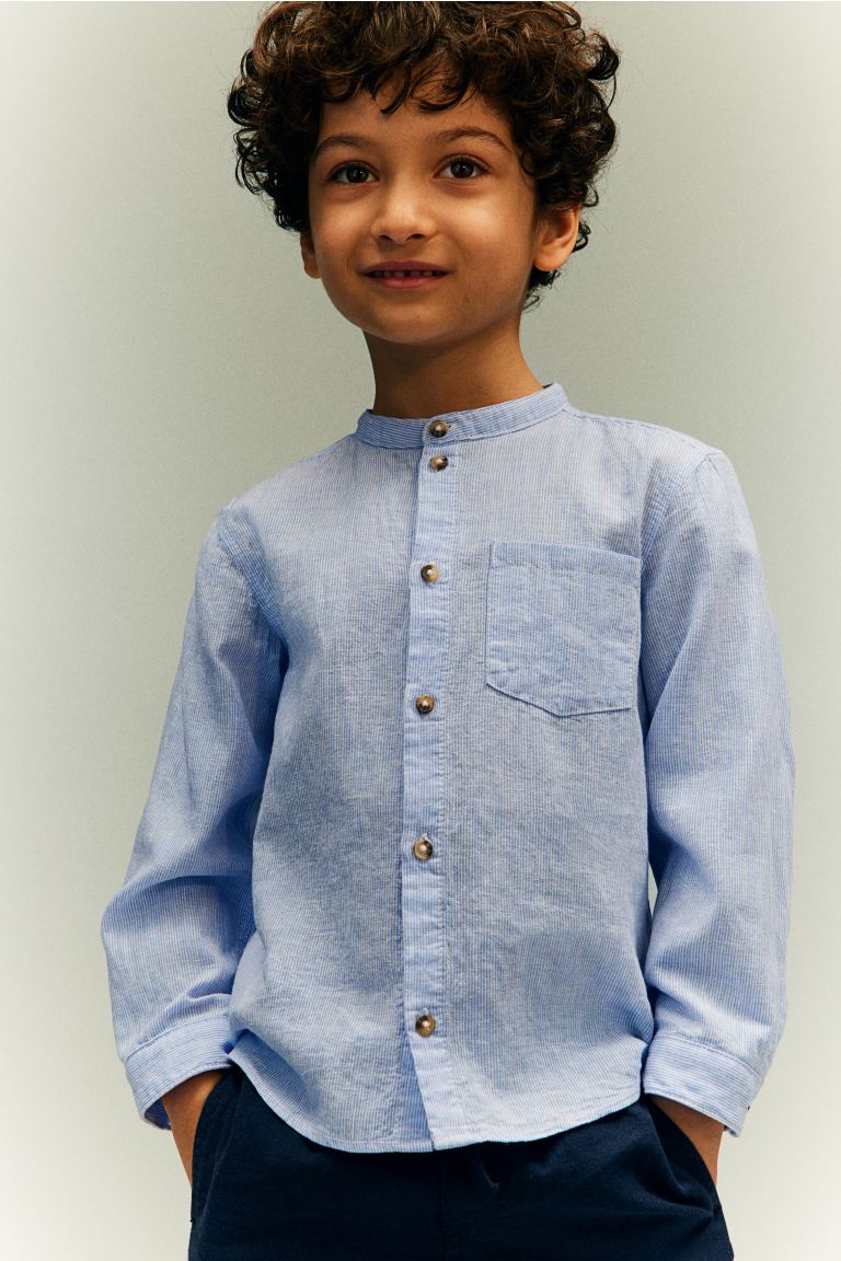 Camisa formal azul celeste claro niño henley H&M