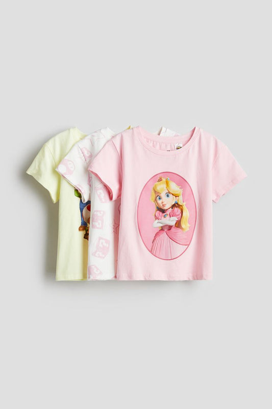 Set 3 camisas Mario princesa peach H&M niña