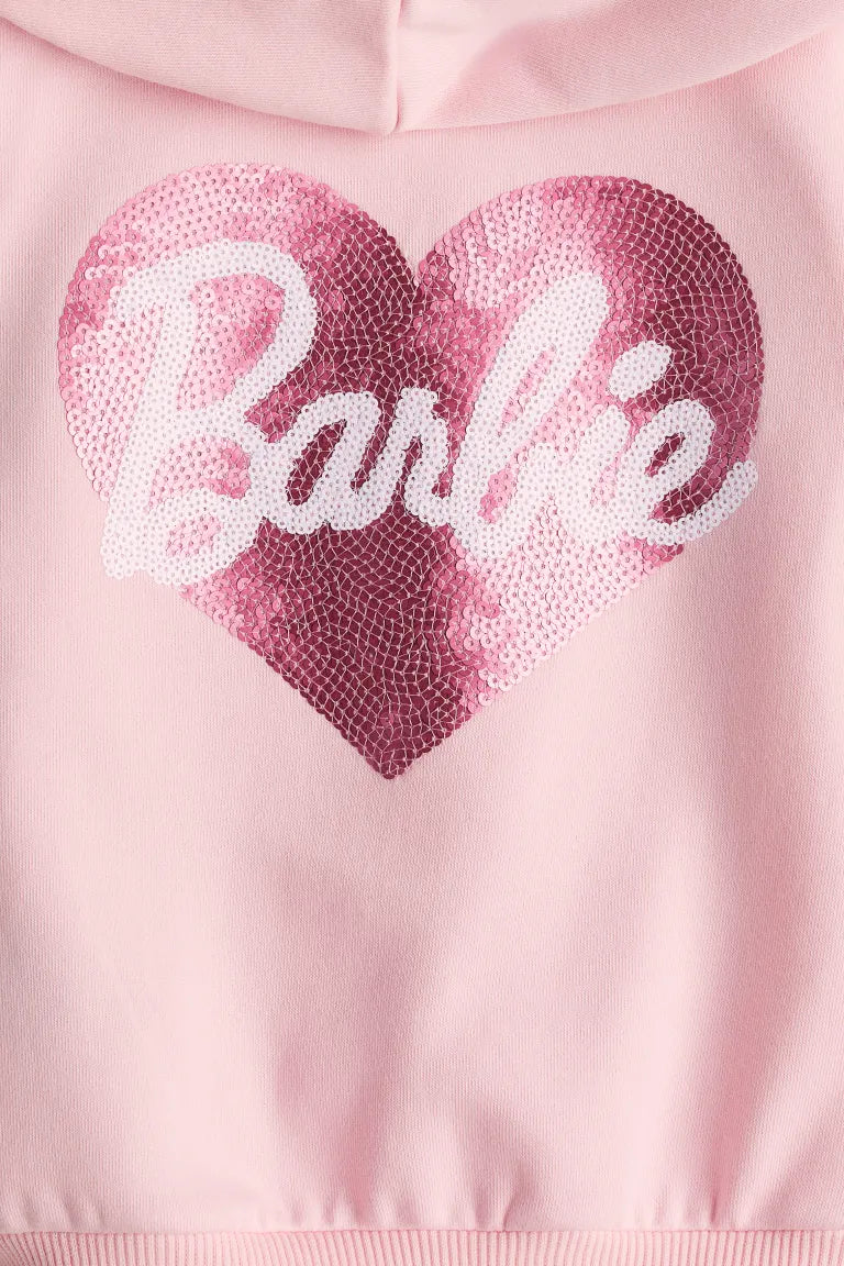 Sueter hoodie rosado barbie H&M niña