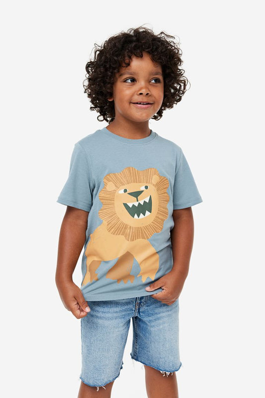 Camisa azul leon animales H&M niño