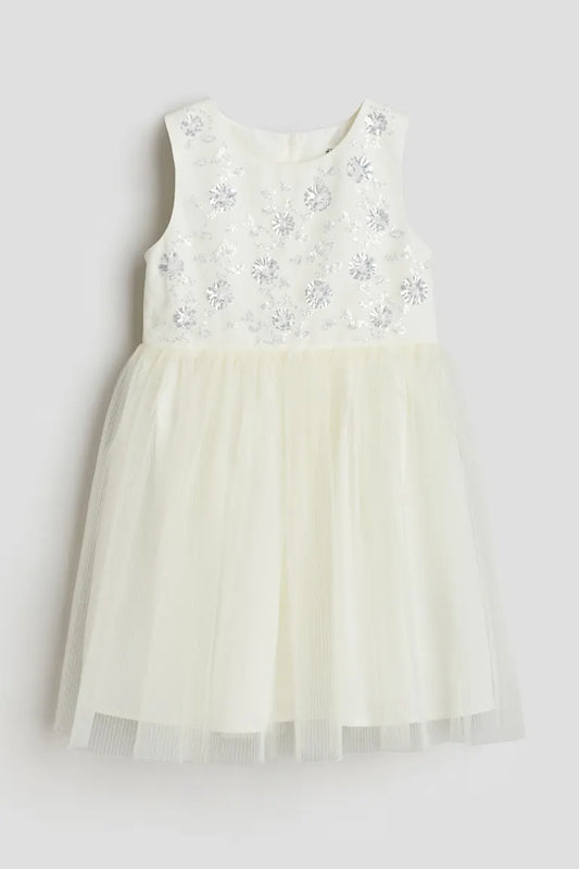 Vestido blanco niña H&M tutu tulle glitter