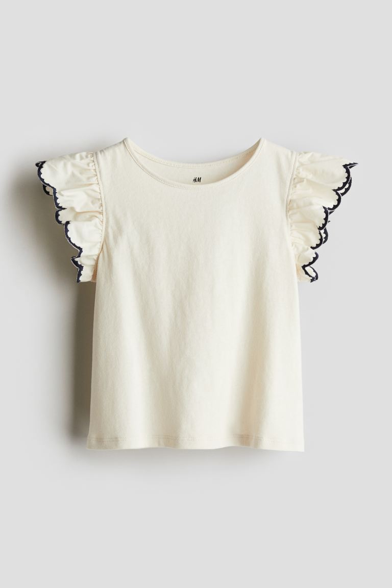 Camisa blanca revuelos H&M blusa niña