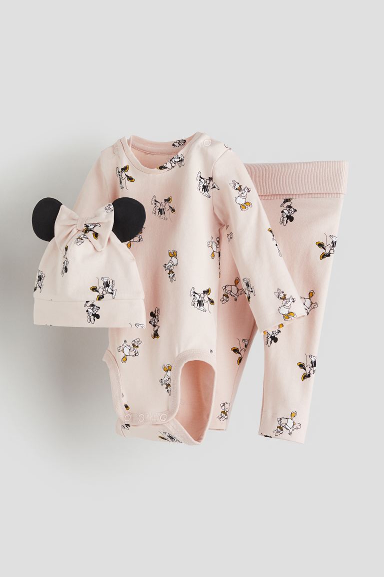 Set 3 piezas rosado Minnie Disney bebe niña