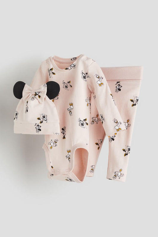 Set 3 piezas rosado Minnie Disney bebe niña