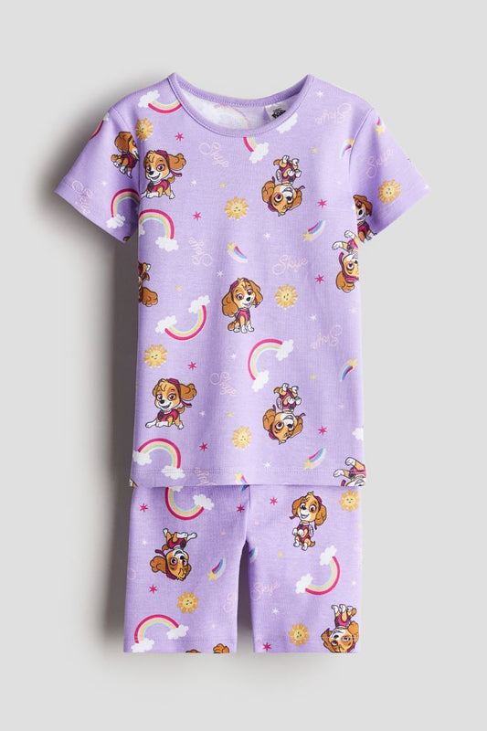 Set 2 piezas morado skye paw patrol H&M niña pijama