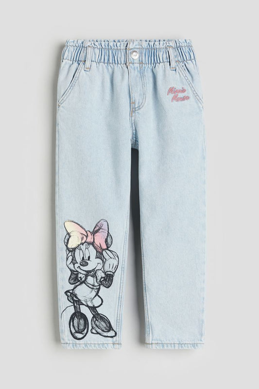 Pantalón jeans niña Minnie H&M azul claro