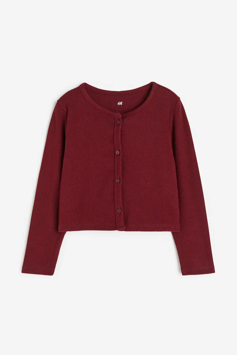 Sueter cardigan rojo vino H&M niña