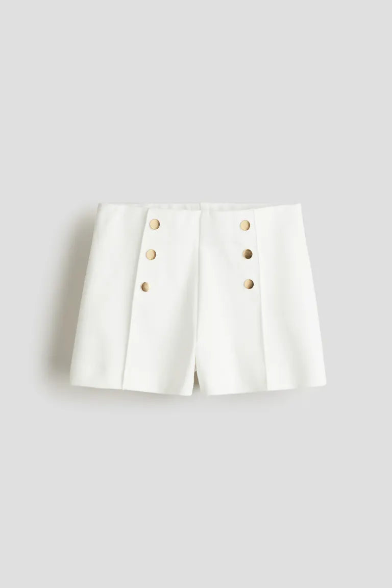 Short blanco formal highwaist botones h&m Niña