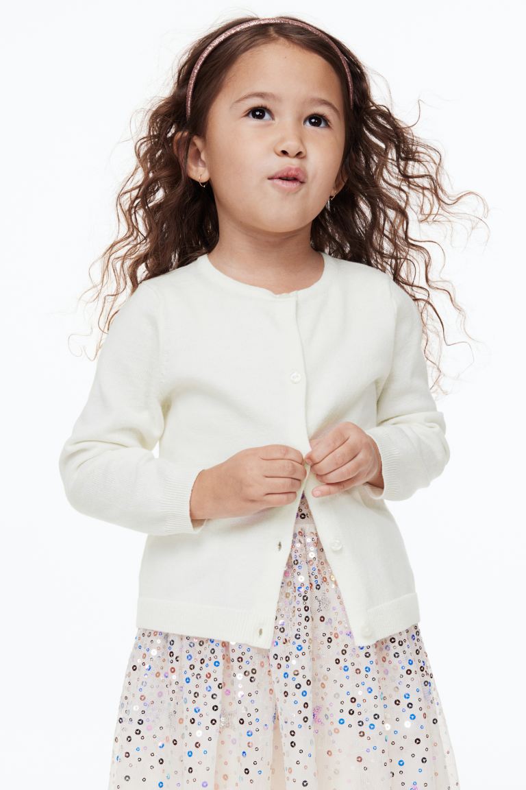 Sueter cardigan blanco ivory  H&M niña